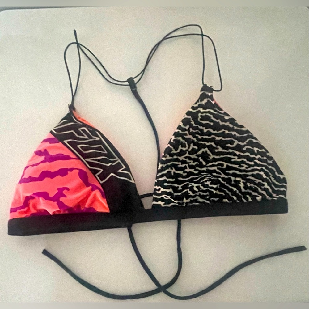 Fox racing bikini top Black/Purple/Pink animal print size LG
